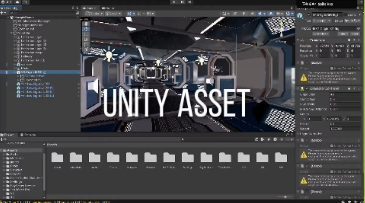 Unity editor showing the museum environment under construction