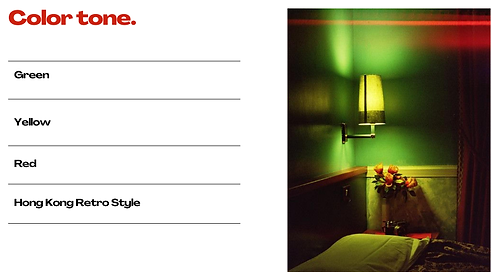 Color palette and Hong Kong retro style reference