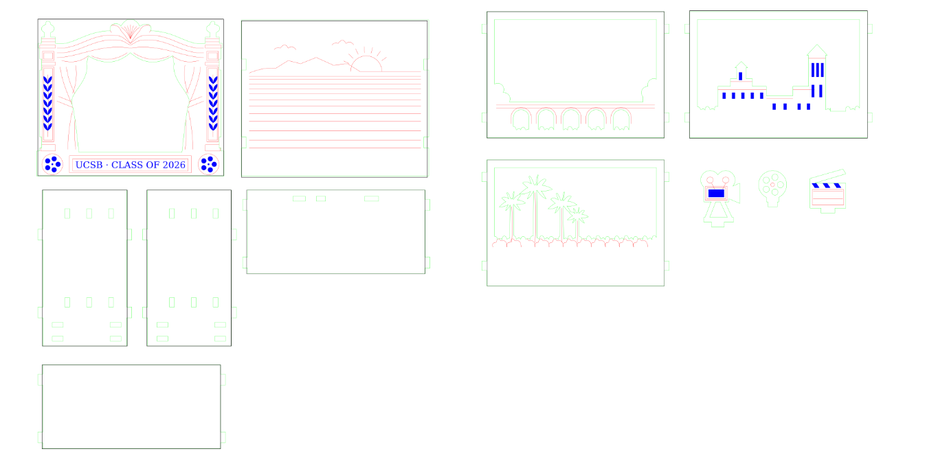 Panel artwork and cutting layouts in Inkscape