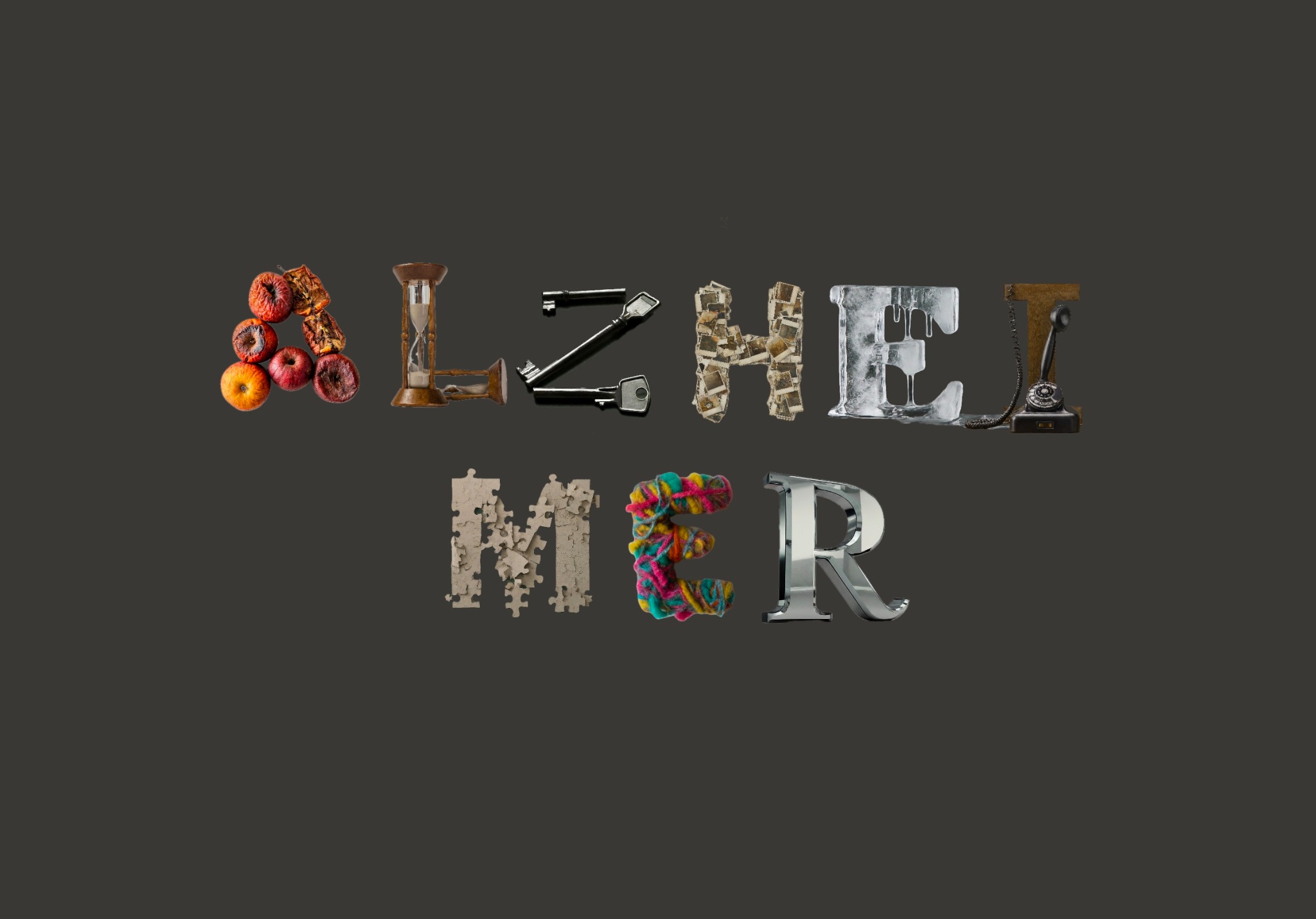 Alzheimer mixed-media typography